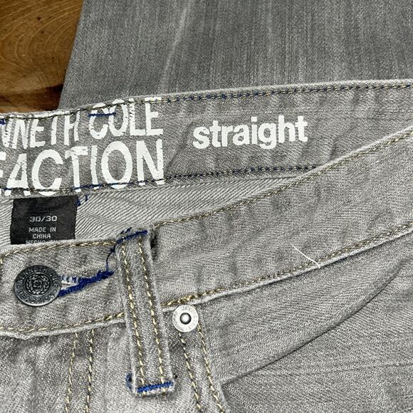 Mens Kenneth Cole Reaction Straight Leg Gray Jeans Size 30 - Picture 8 of 11